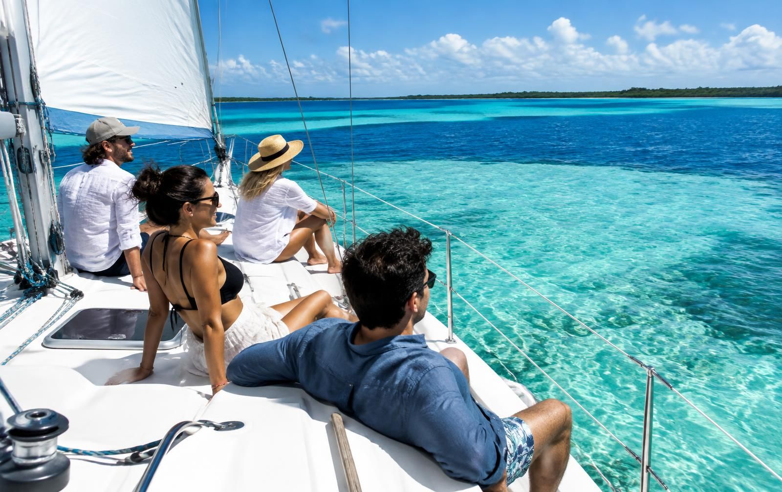 Sail the lagoon of seven colors.
