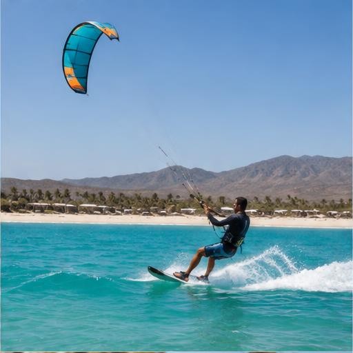Kiteboard the bay at Los Barriles.