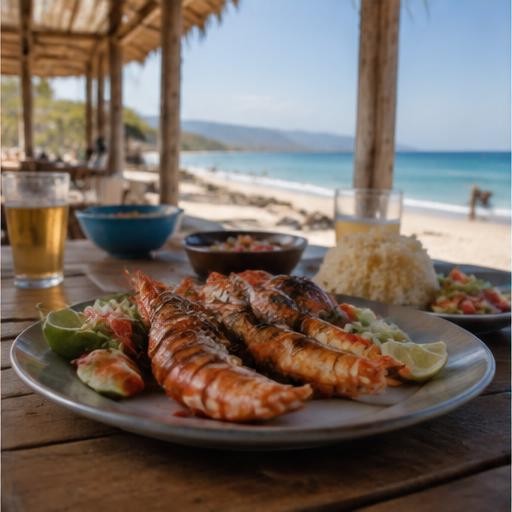 Share the catch at a beach table.