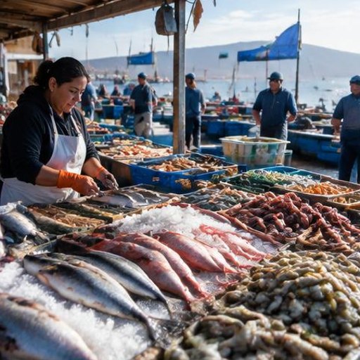 Explore the Mercado Negro fish market.