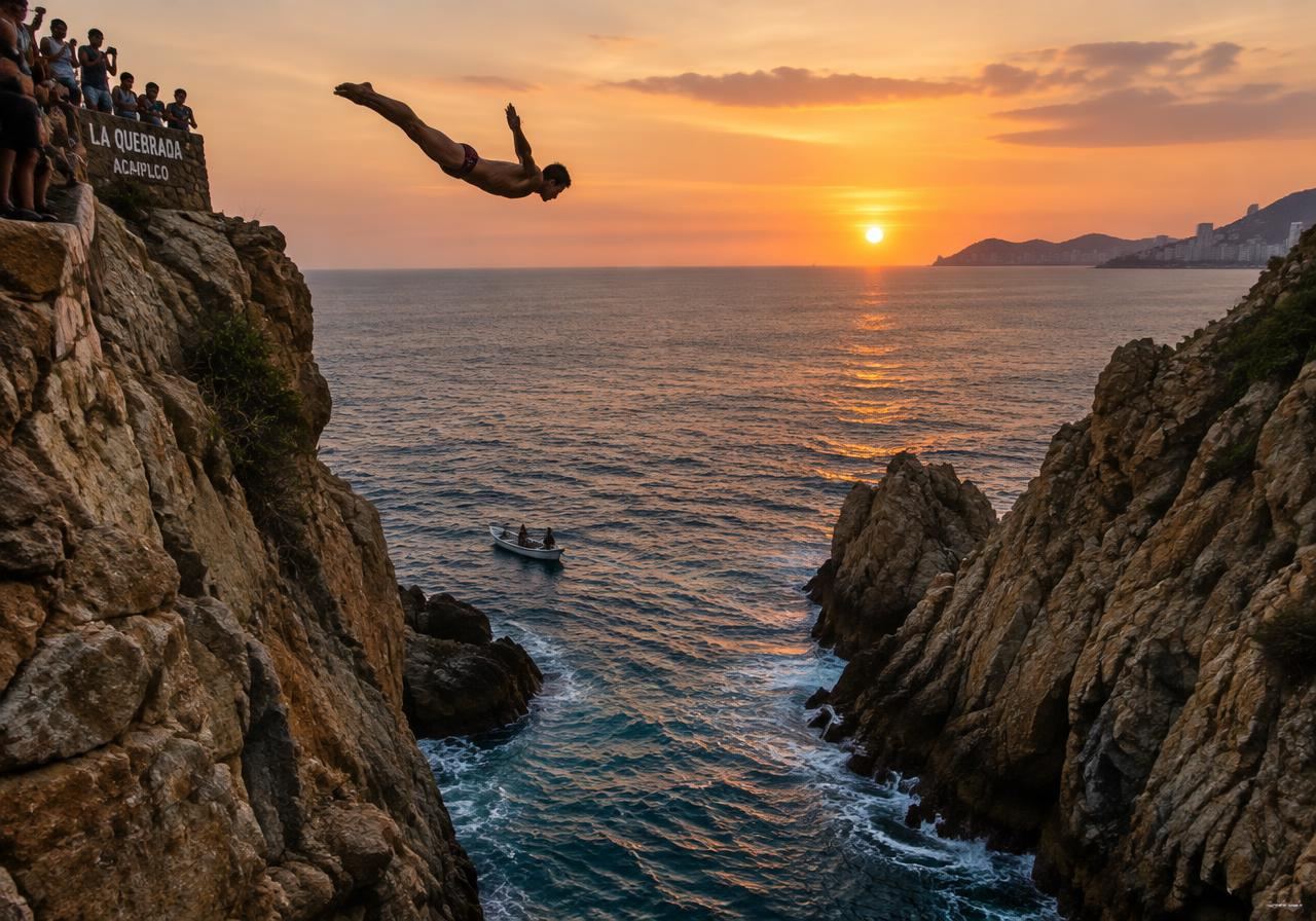Watch the cliff divers of La Quebrada.