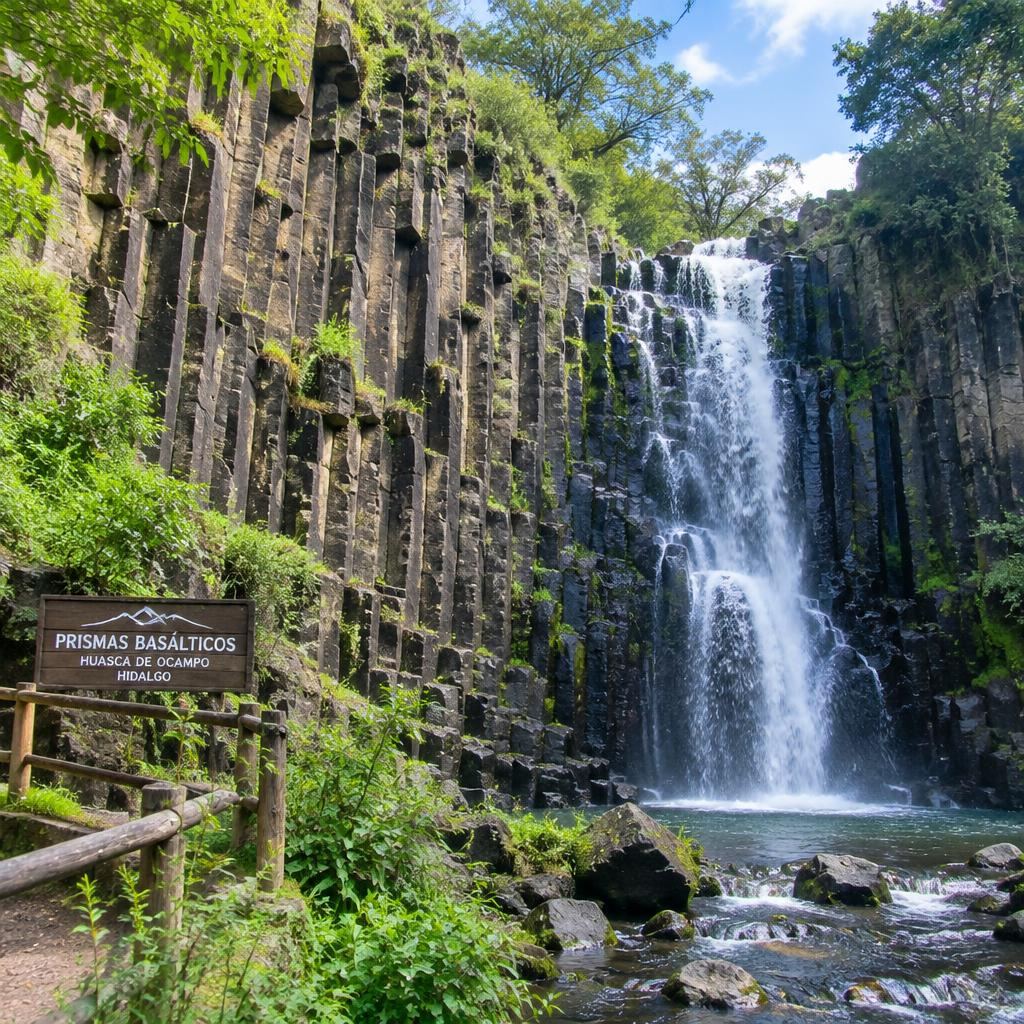 Stand beneath the Basaltic Prisms of Huasca.