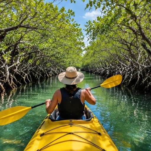 Kayak through mangrove channels.