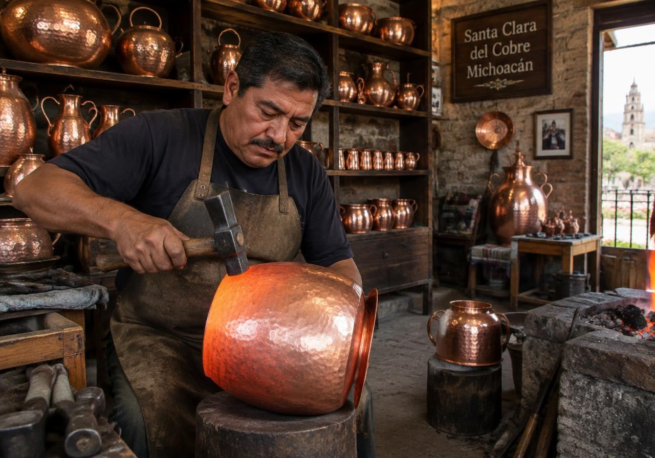 Hammer copper in Santa Clara del Cobre.