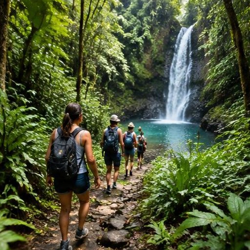 Hike through the jungle to a waterfall.
