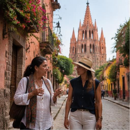 San Miguel with an art historian