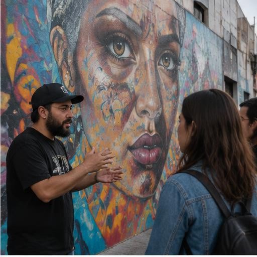 Read the border through murals.
