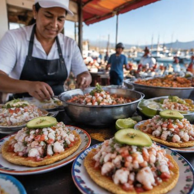 Ensenada seafood with a chef