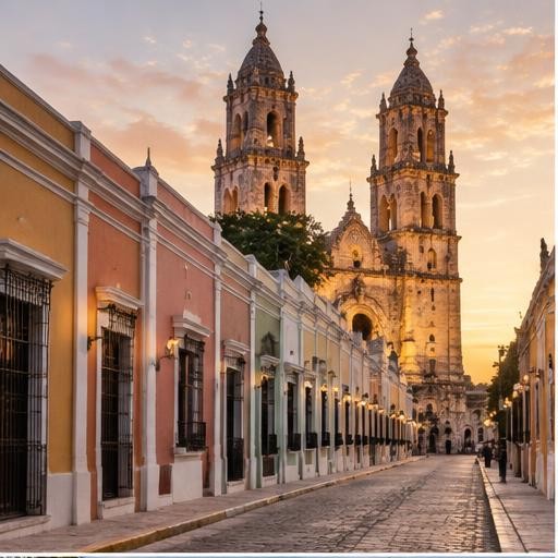 Walk Campeche after golden hour.